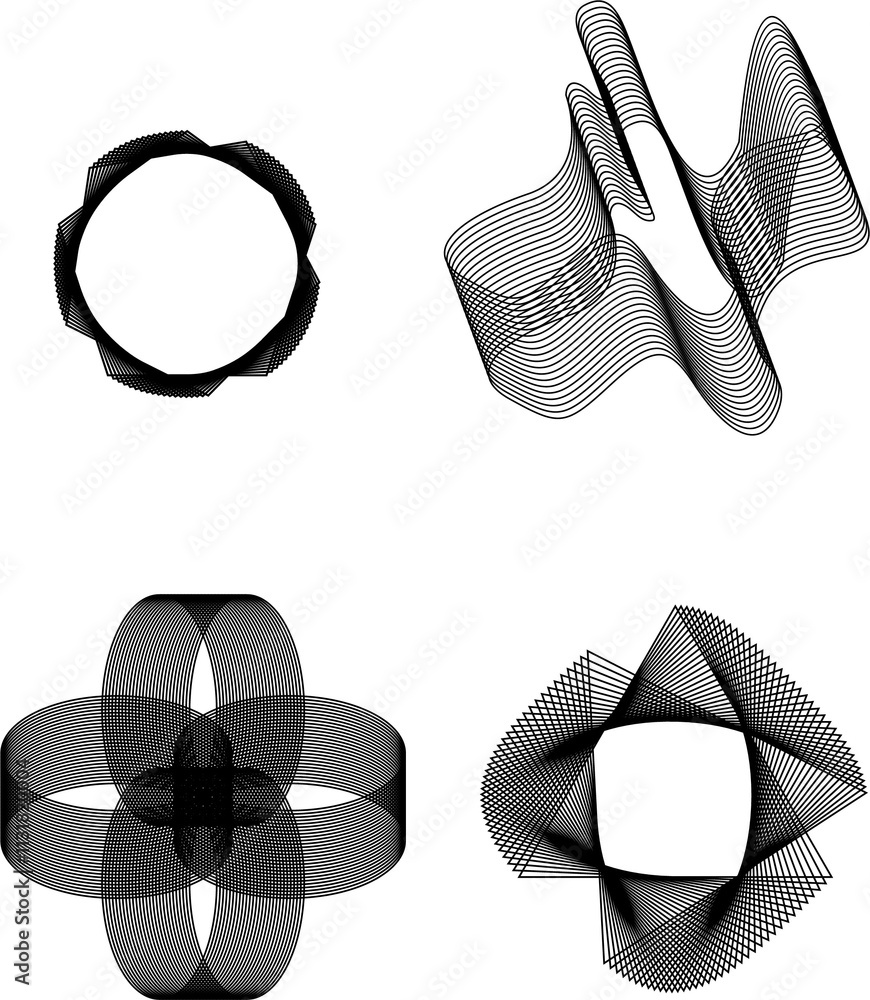 Poster lines in circle form . spiral vector illustration .technology round. wave logo . design element . gl