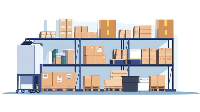 Automated inventory management system organizing materials in a manufacturing warehouse 