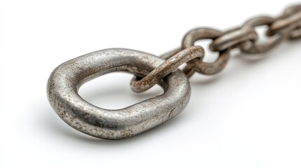 Obraz premium Close-up of rusty metal chain link.