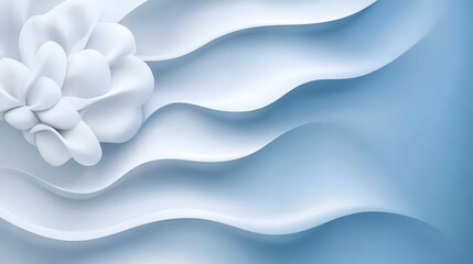 Naklejka premium Abstract Blue and White Wave Pattern Background Design
