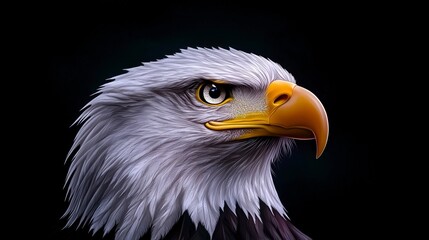 Obraz premium Majestic Bald Eagle Portrait Wildlife Bird Nature Freedom Power Animal Closeup Fea