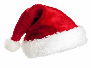 set of santa claus hat isolated