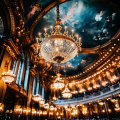 Obraz premium Grand Chandelier in Opulent Hall