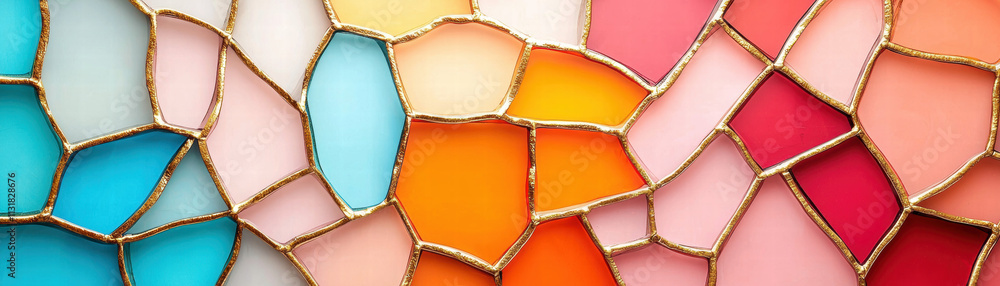 Poster mosaic texture stained glass colorful mosaic tiles arranged in an abstract pattern with various shad