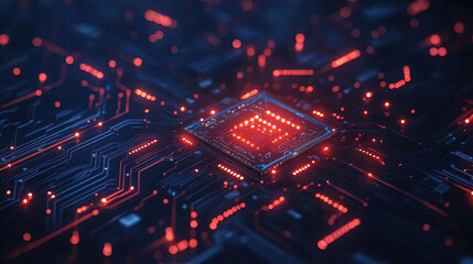 Obraz premium Dark technology background with circuit board lines