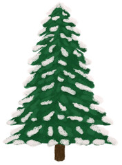 눈 쌓인 크리스마스 트리