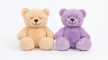 Obraz premium Adorable Teddy Bears Plush Toys Sleeping Pastel Soft Cute Friends