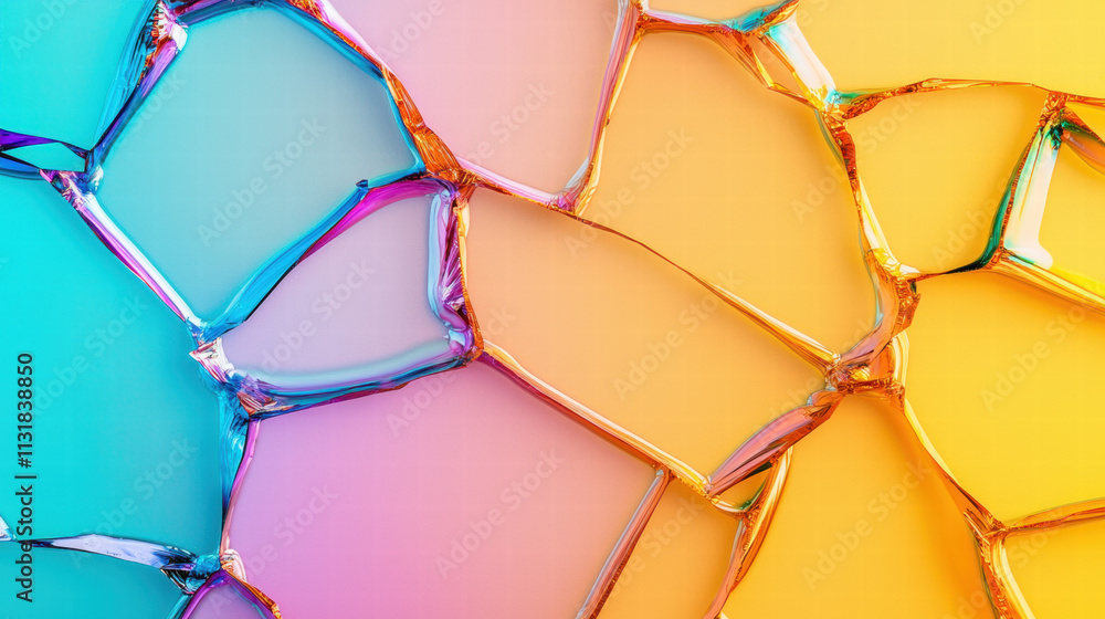 Aufkleber mosaic texture stained glass colorful abstract background with layered shapes and smooth gradients.