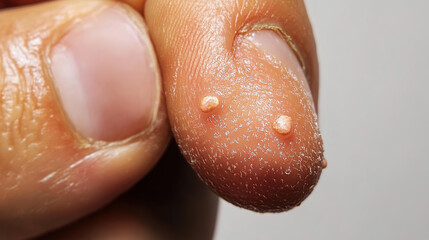 Naklejka premium Callus on the Middle Finger of the Right Hand