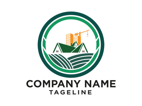 Constraction logo design with a circle shape