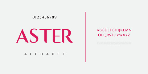 Aster typography beauty fashion elegant minimalist serif italic fonts decorative wedding vintage retro logos. Minimal luxury font alphabet logo. Vector illustration