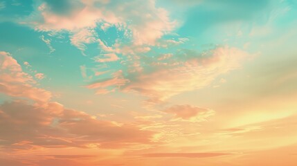 Obraz premium The sky is painted in vibrant hues of orange, pink, and purple as the sun sets behind the clouds.