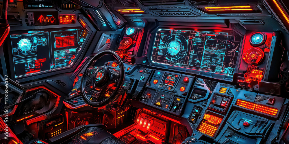 Aufkleber cyber attack and incident response concept. futuristic command center with digital dashboards and vi
