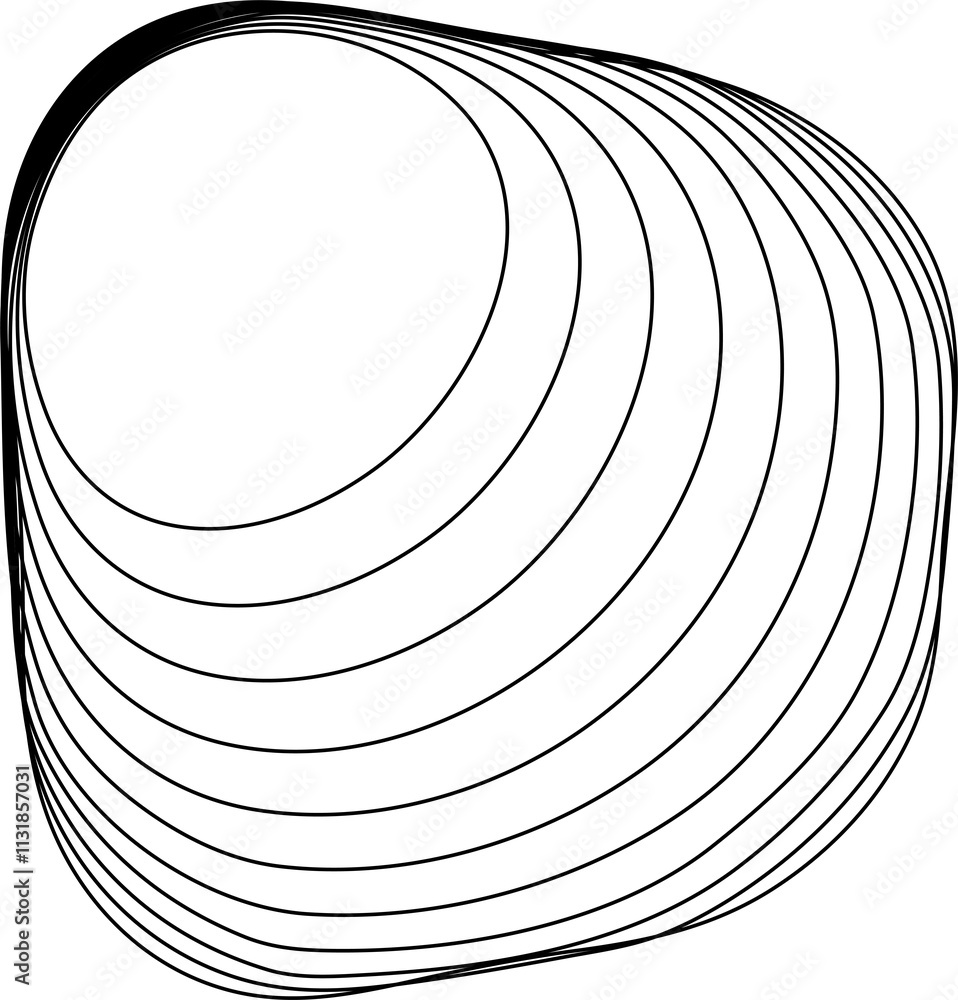 Poster circle blend line fluid shapes made of lines with blend effect