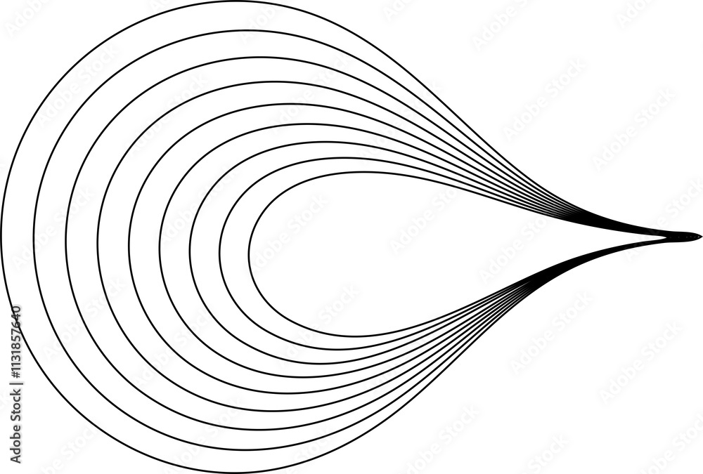 Poster circle blend line fluid shapes made of lines with blend effect