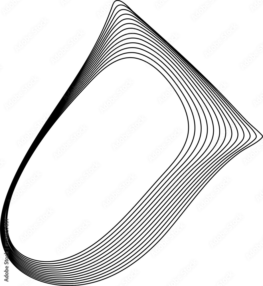 Poster Circle blend line fluid shapes made of lines with blend effect