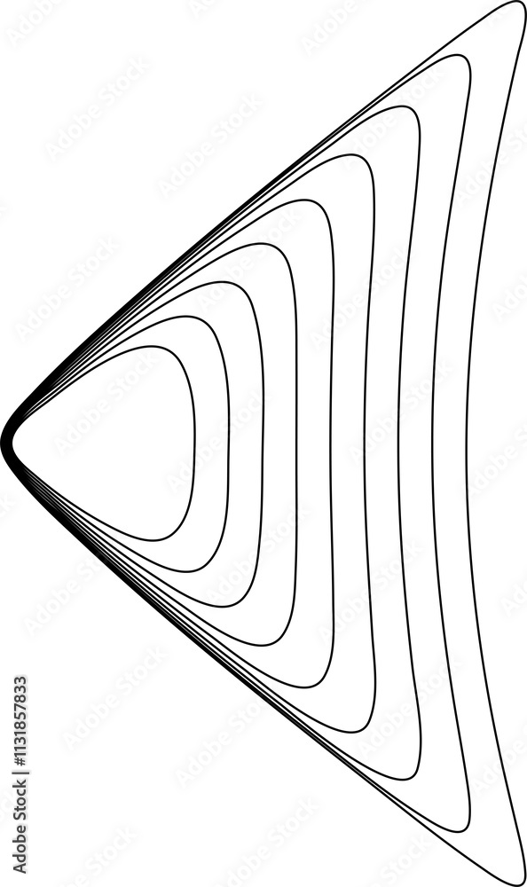 Poster Circle blend line fluid shapes made of lines with blend effect