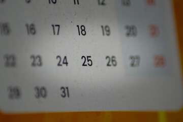 close up of a calendar