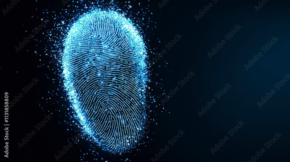 Poster digital fingerprint biometric security cyber security data protection authentication