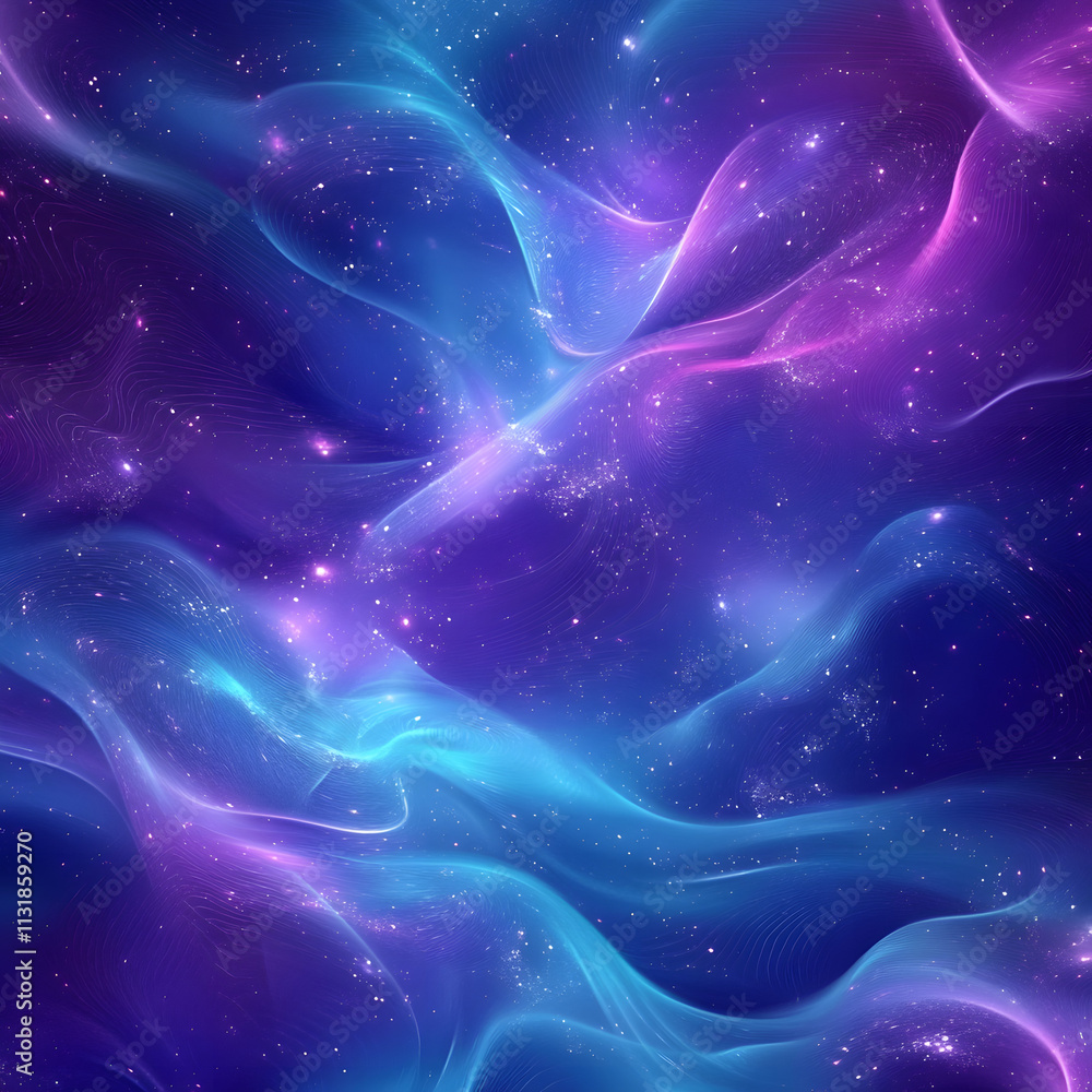 Poster blue and purple abstract background with flowing particles. digital future technology concept. vecto