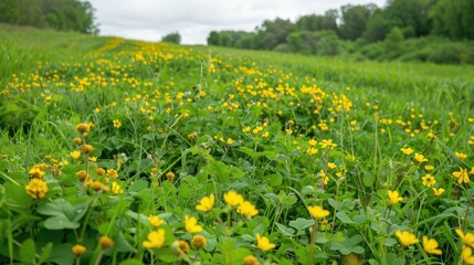 Fototapeta premium Cover crops growing in healthy soil to prevent erosion and enhance biodiversity