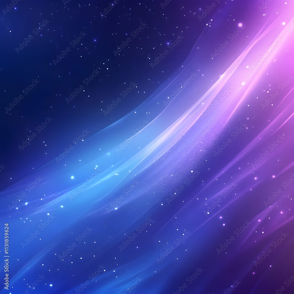 Poster blue and purple abstract background with flowing particles. digital future technology concept. vecto
