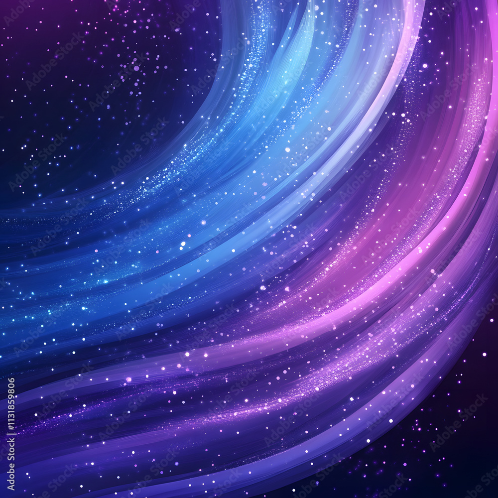 Poster blue and purple abstract background with flowing particles. digital future technology concept. vecto