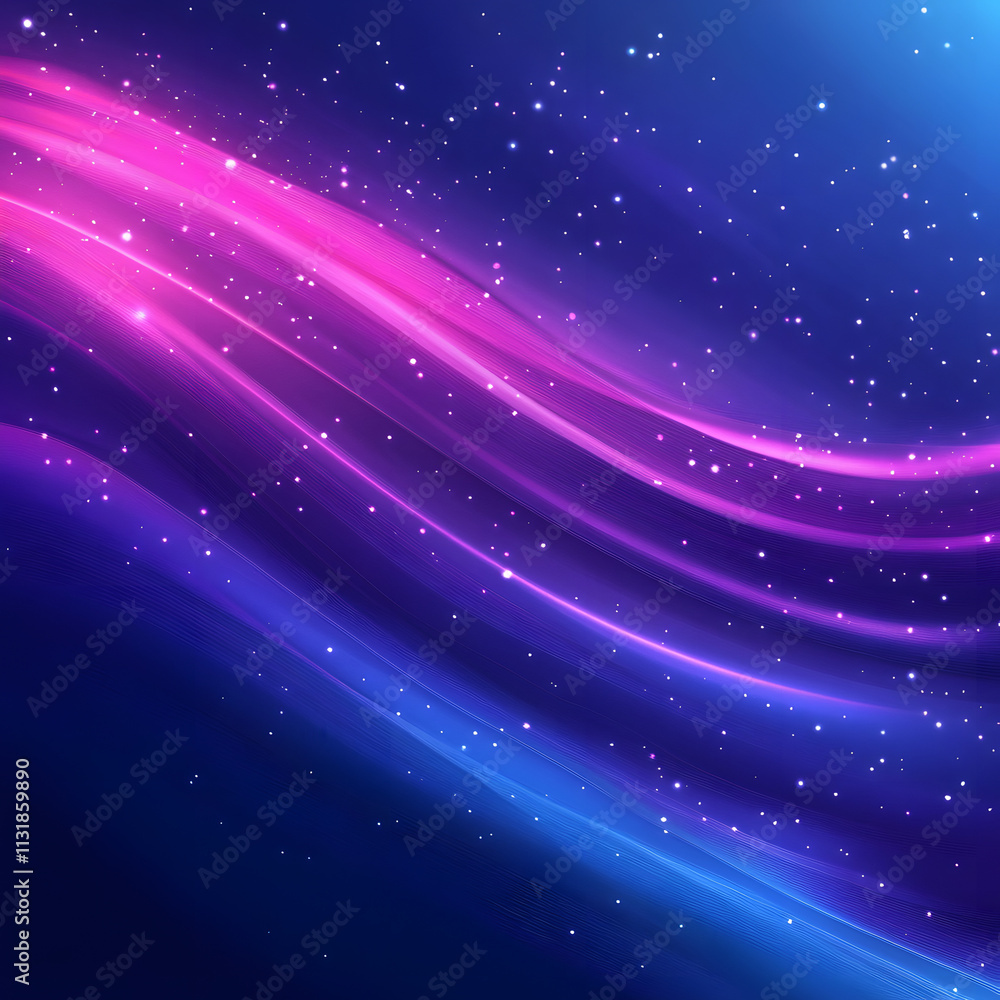Aufkleber blue and purple abstract background with flowing particles. digital future technology concept. vecto