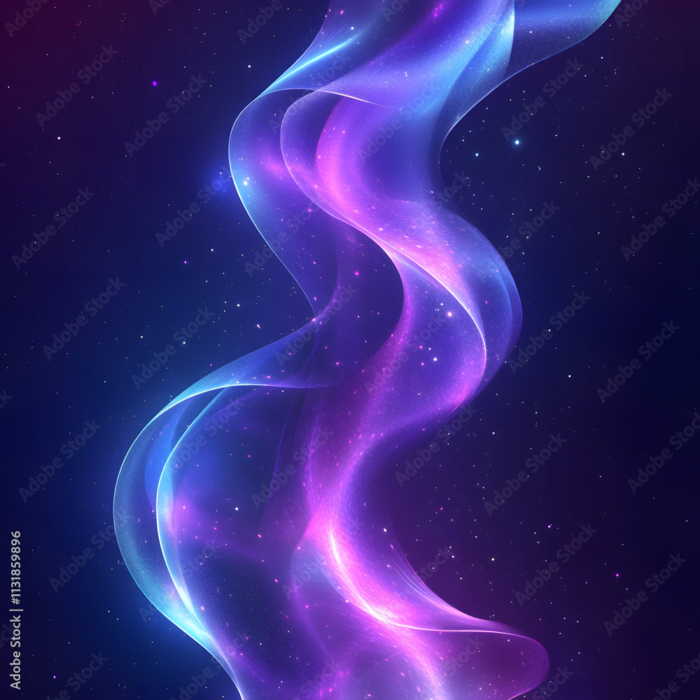 Aufkleber blue and purple abstract background with flowing particles. digital future technology concept. vecto