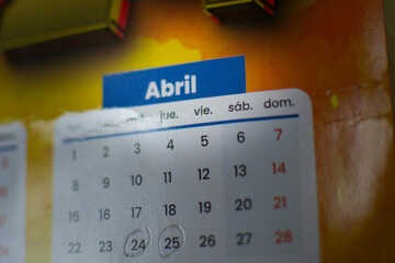 close up of a calendar