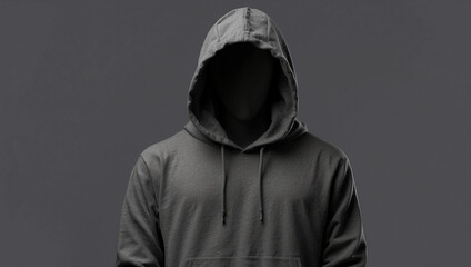 Black Hoodie on a Grey Background