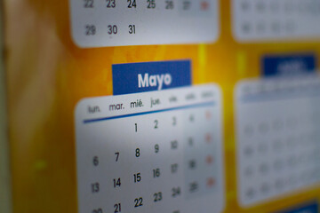 close up of a calendar