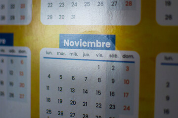 close up of a calendar