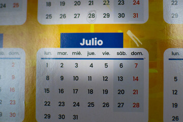 close up of a calendar