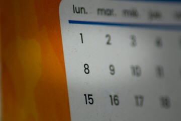 close up of a calendar