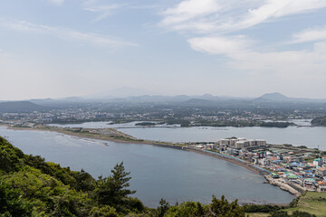 산 정상에서 바라보는 풍경 제주 서귀포시 성산읍 성산리 성산일출봉