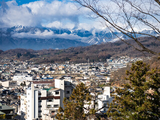 山の上から見た松本市