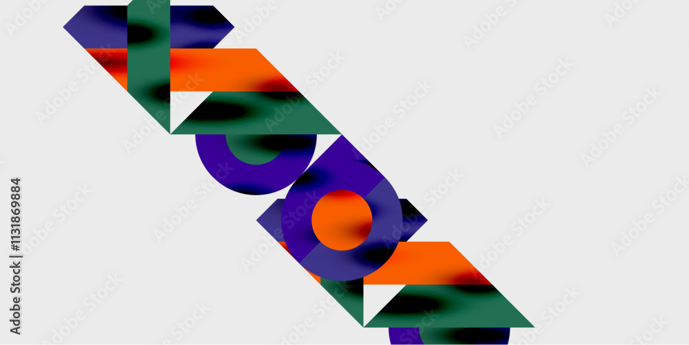 Aufkleber Modern abstract background featuring circles, lines, and triangles in a dynamic geometric composition. Perfect for stylish, tech, or creative-themed designs