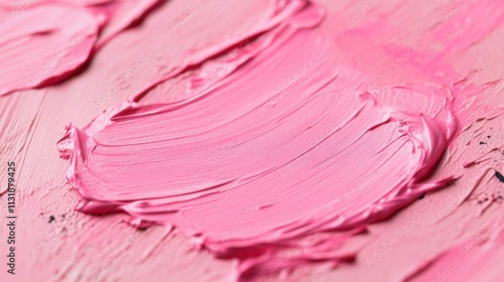 Aufkleber close-up view reveals smooth pink paint strokes, showcasing texture ideal for artistic expression an