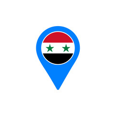 Syria location pin vector illustration with national flag design