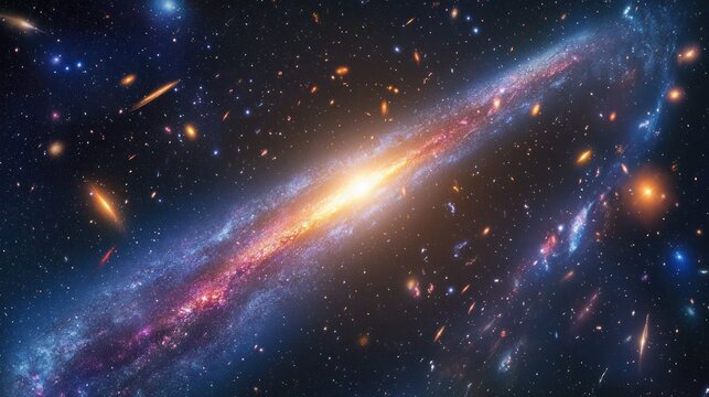 A galaxy with a long stream of stars trailing behind it, evidence of a past interaction with another galaxy.