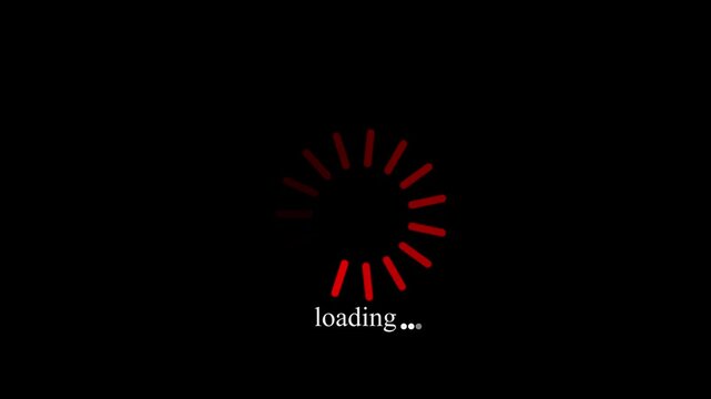 Computer Loading Bar With Glitch Effect. Cyberpunk loading bar animation with glitch effect.ading wheel animation - Animated spinning load icon with alpha layer transparent background