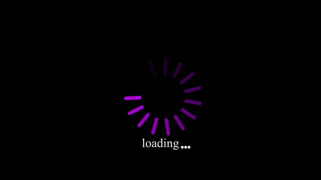 Computer Loading Bar With Glitch Effect. Cyberpunk loading bar animation with glitch effect.ading wheel animation - Animated spinning load icon with alpha layer transparent background