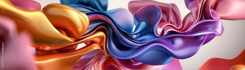 Poster modern digital art studio dynamic abstract layered design