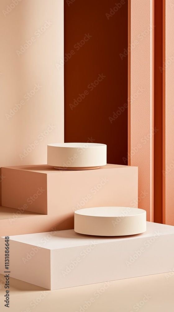 Poster pastel minimalism studio setting with soft light art elements