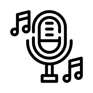 black microphone with musical notes clip art preview