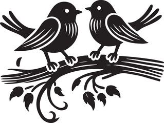 Fototapeta premium couple bird vector silhouette