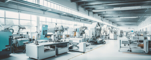 Obraz premium Modern Automated Production Line in Industrial Factory