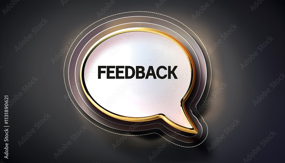 Aufkleber speech bubble icon representing feedback, symbolizing communication and interaction, on a clean whit