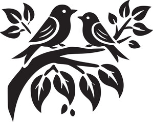 Fototapeta premium couple bird vector silhouette
